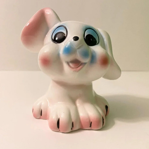 Vintage Puppy Dog Coin Bank Made in Taiwan  4.5 Inch Tall Chip on Ear - Picture 11 of 14